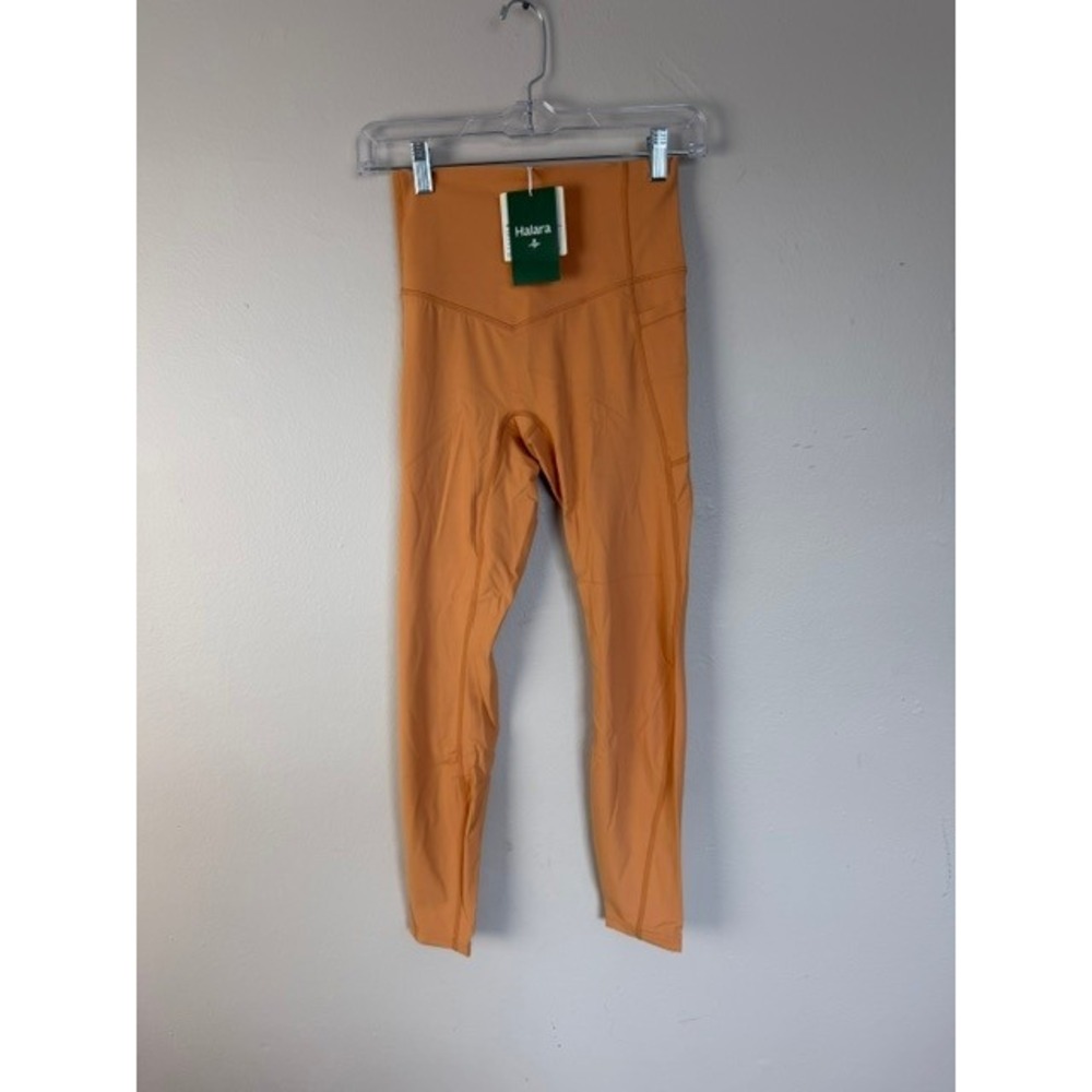 Halara UltraSculpt High Waisted yellow Leggings with Pockets Size 12 NWT